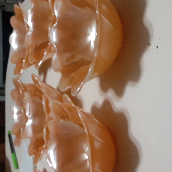 Beautiful vintage set of 6 Fireking peach carnival glass - Picture 3 of 4